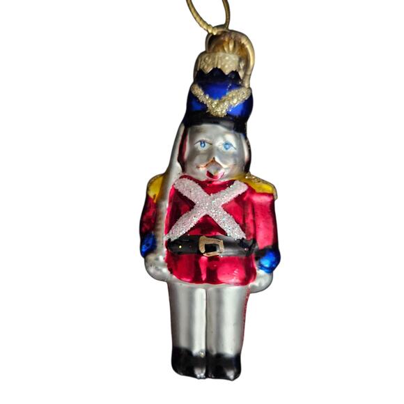 Christopher Radko Toy Soldier Ornament 3" Hand-Blown Glass Poland - Picture 1 of 6